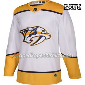 Nashville Predators Blank Adidas Wit Authentic Shirt - Kinderen